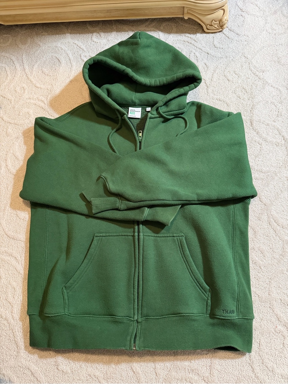 TNA Women's Forest Green Full-Zip Hooded Sweatshirt